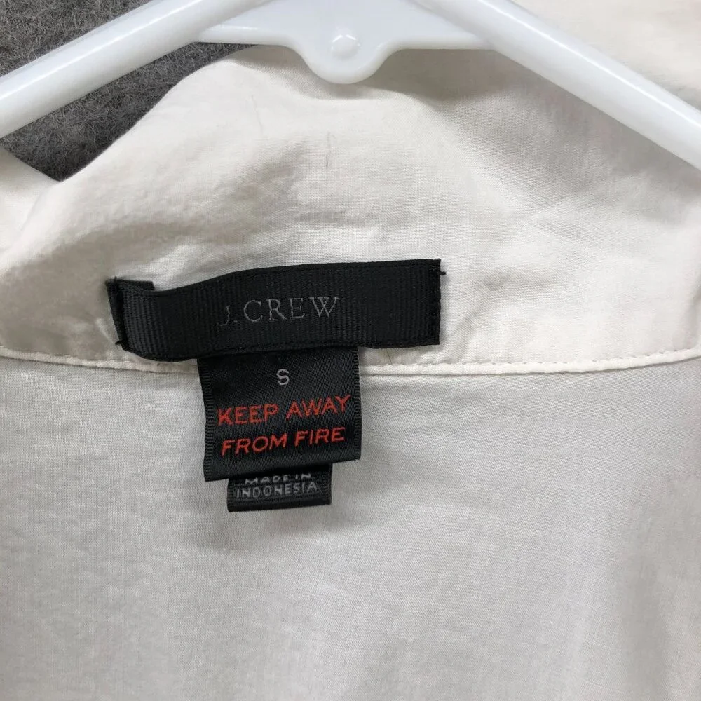 J. Crew Vintage Pajama Set Womens S White Cotton Long Sleeve Lightweight Button - Picture 6 of 14